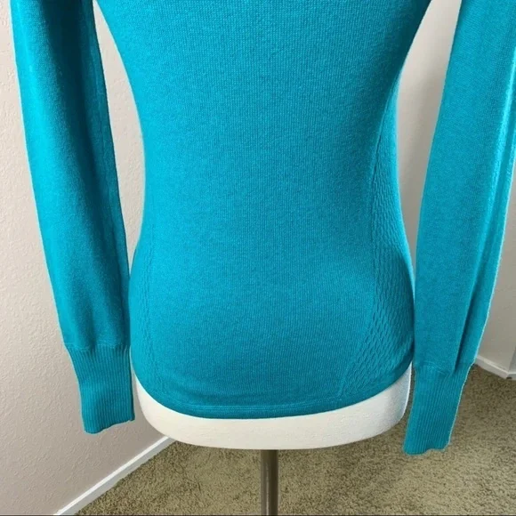 Eddie Bauer NWT Half Zip Knit Pullover Teal - Picture 8 of 12